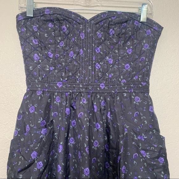 Rebecca Taylor silk floral strapless mini dress size 2 - Picture 4 of 14